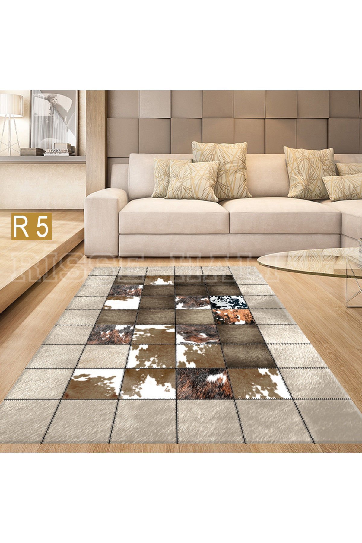 Dot Taban- Deri Desenli Salon Halısı Dod Taban - 120 x 350