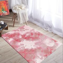 Dot Taban-  Bal Küpü Pembe Eskitme Desenli Salon Halısı