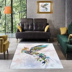 Dot Taban- Renkli Anka Kuşu Desenli Salon Halısı Dod Taban - 200 x 250