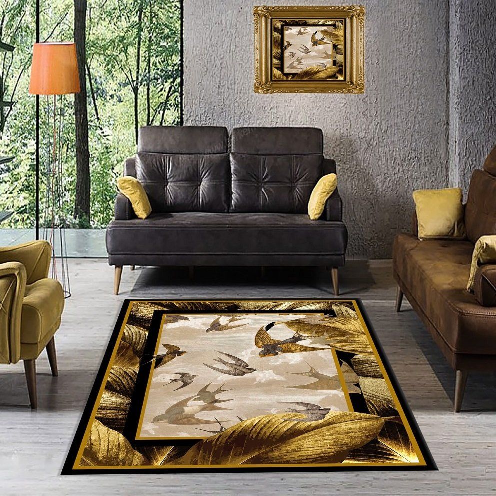Dot Taban- Risse Halı Gold Yapraklı Salon Halısı
