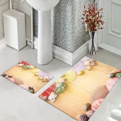 Dot Taban- Deniz Kabuğu Desenli 2'li Banyo Paspası