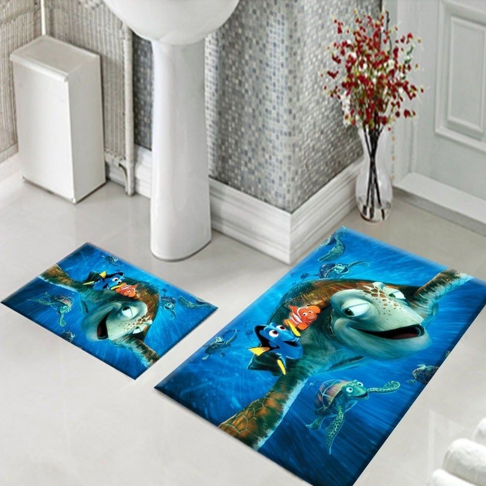 Dot Taban- Kayıp Balık Desenli 2'li Banyo Paspası