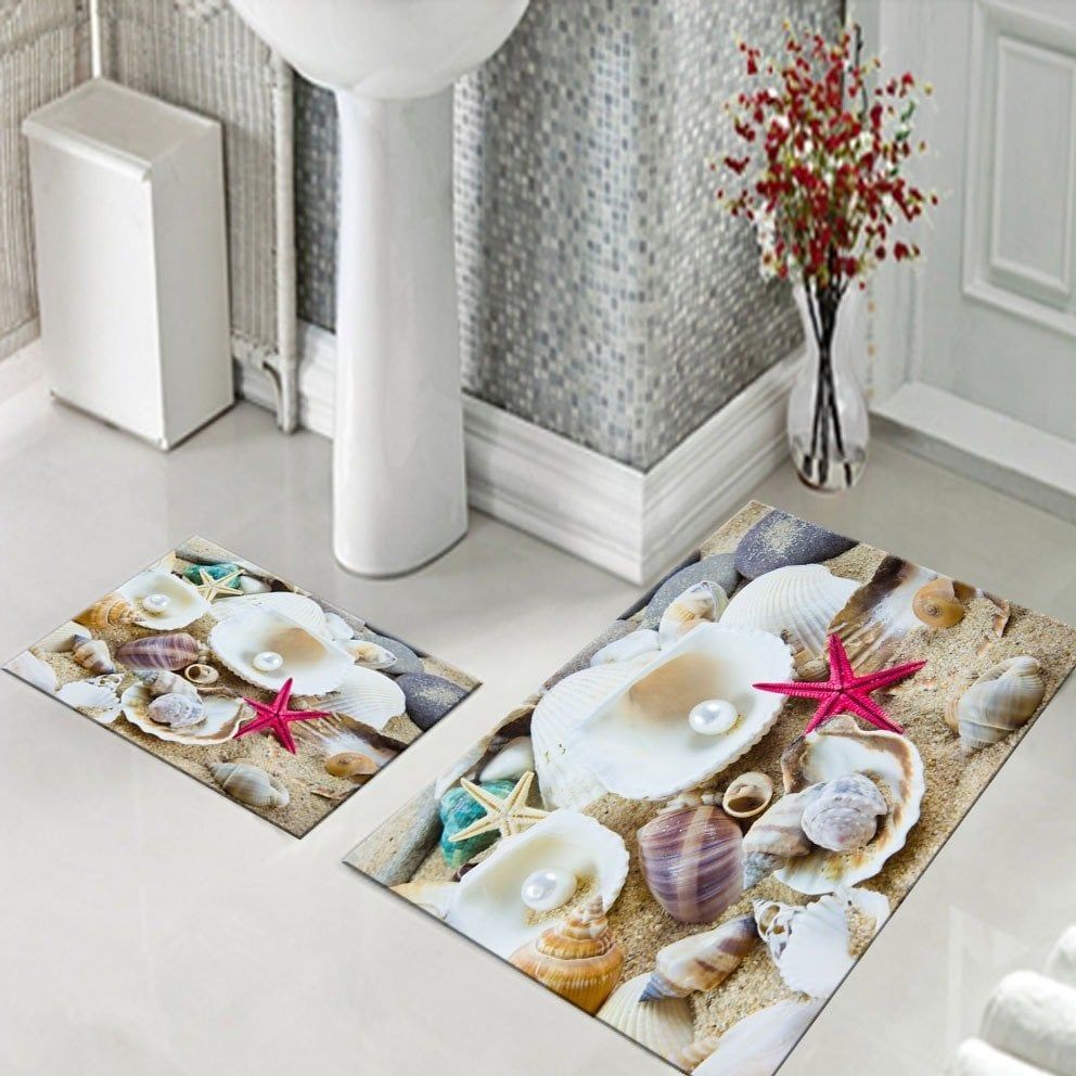 Dot Taban-  Karışık Desenli 2'li Banyo Paspası