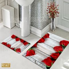 Dot Taban- Gül Desenli 2'li Banyo Paspası