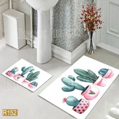 Dot Taban- Kaktüs Desenli 2'li Banyo Paspası