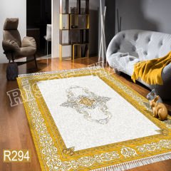 Dot Taban- Barok Desenli Gold Renkli Salon Halısı