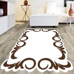 Dot Taban- Beyaz Kahverengi Renkli Salon Halısı