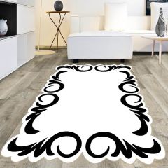 Dot Taban- Lazer Kesim Krem Siyah Yolluk Ve Salon Halısı Dod Taban - 100 x 600