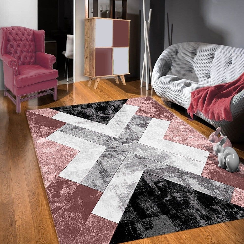 Dot Taban- Eskitme Desenli Pudra Renkli Salon Halısı