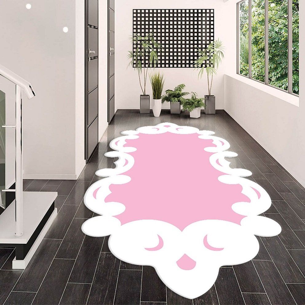 Dot Taban- Ay Model Lazer Kesim Pembe Renkli Salon Halısı