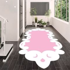 Dot Taban- Ay Model Lazer Kesim Pembe Renkli Salon Halısı