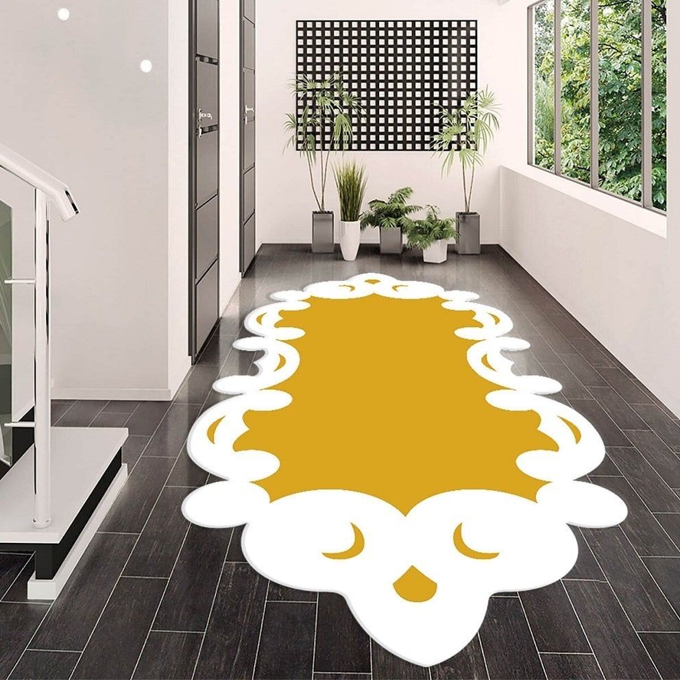 Dot Taban-  Ay Model Lazer Kesim Altın Renkli Yolluk Ve Salon Halısı