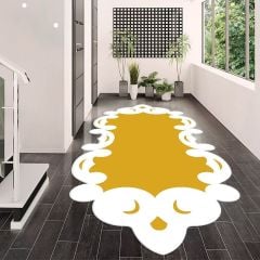 Dot Taban-  Ay Model Lazer Kesim Altın Renkli Yolluk Ve Salon Halısı