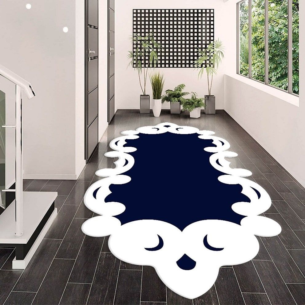 Dot Taban- Ay Model Lazer Kesim Lacivert Renkli Yolluk Ve Salon Halısı