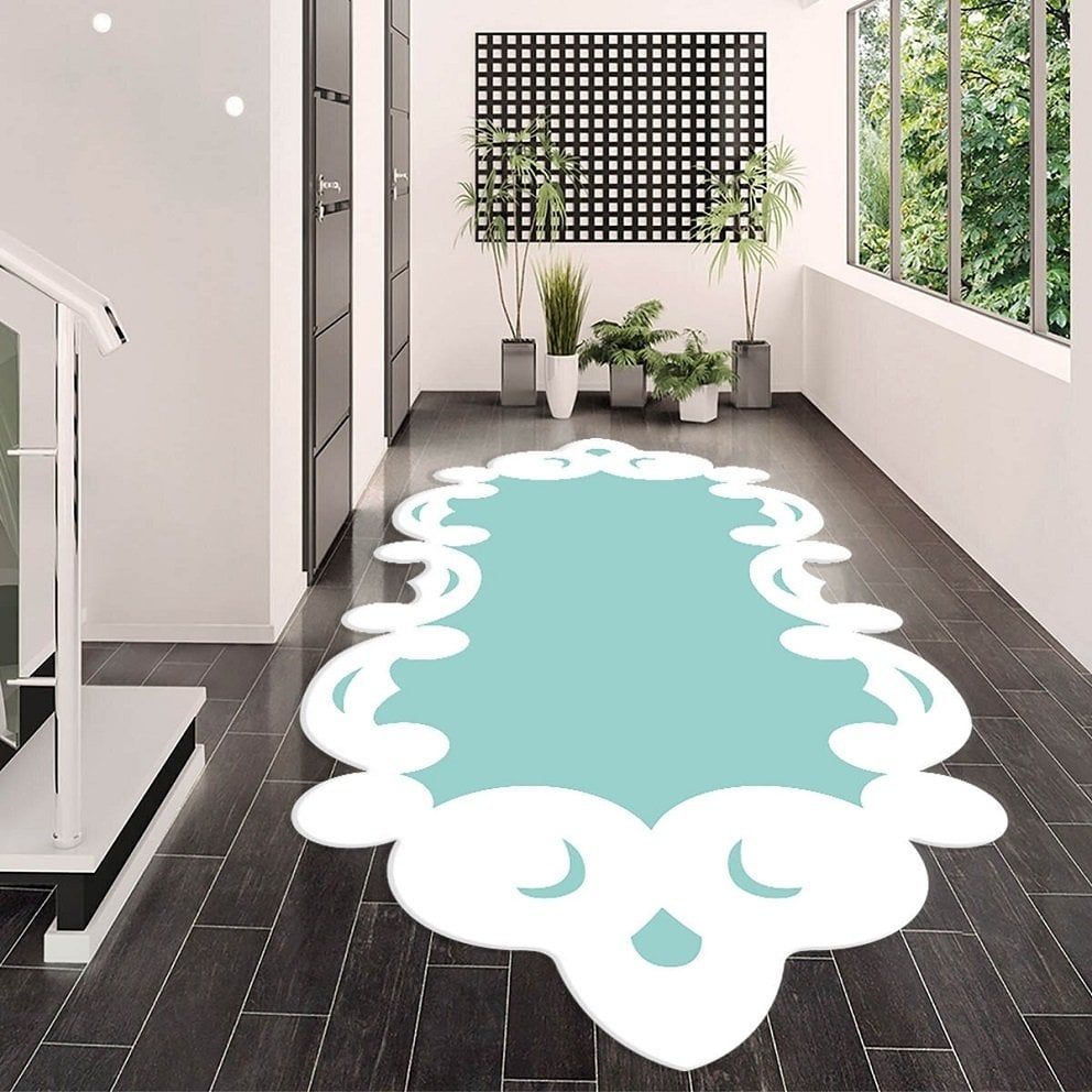 Dot Taban- Ay Model Lazer Kesim Mint Renkli Yolluk Ve Salon Halısı
