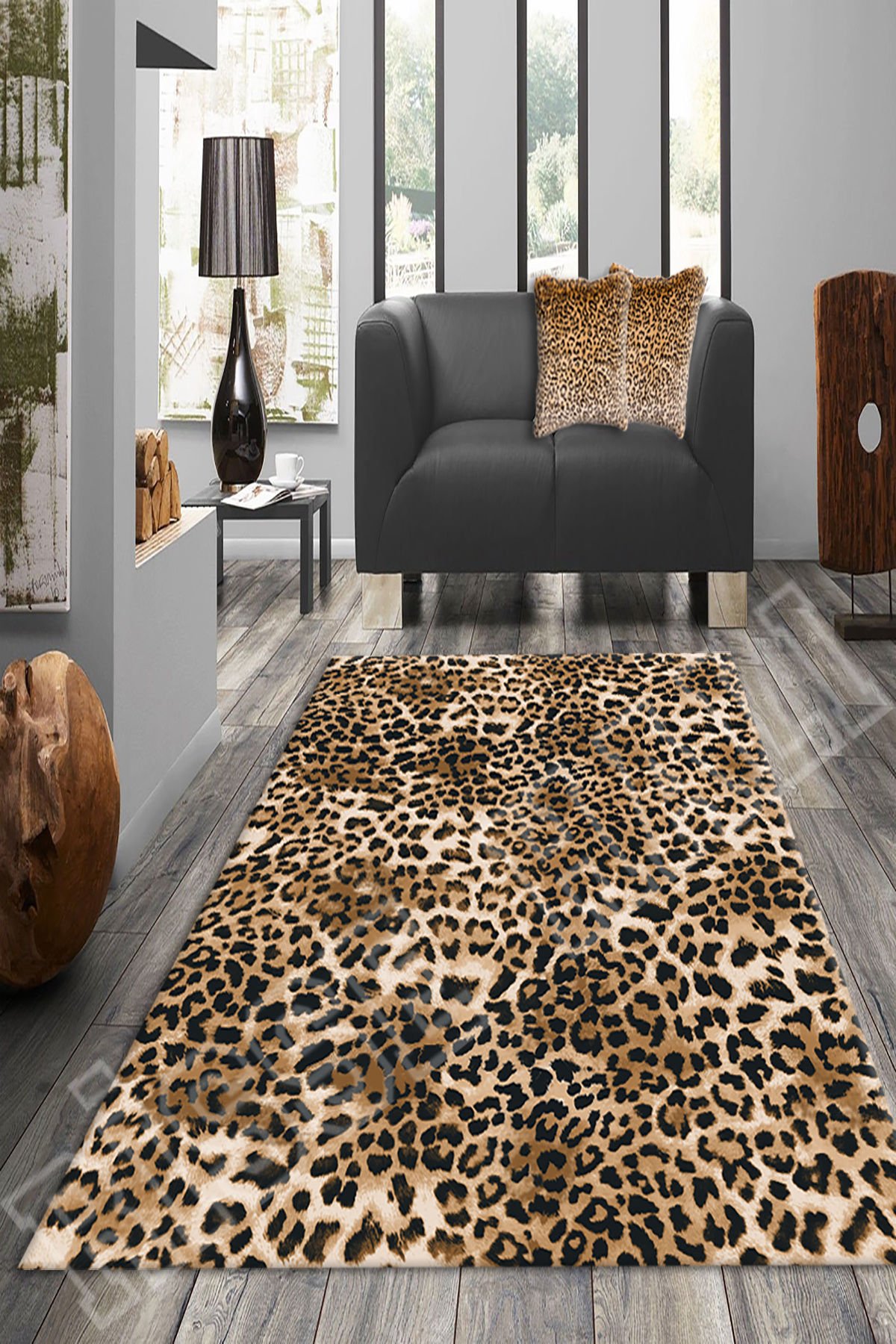 Dot Taban-  Leopar Desenli Salon Halısı