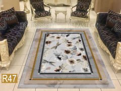 Dot Taban- Gri İğne Ardı Desenli Salon Halısı