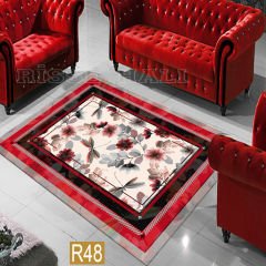 Dot Taban- Kırmızı İğne Ardı Desenli Salon Halısı