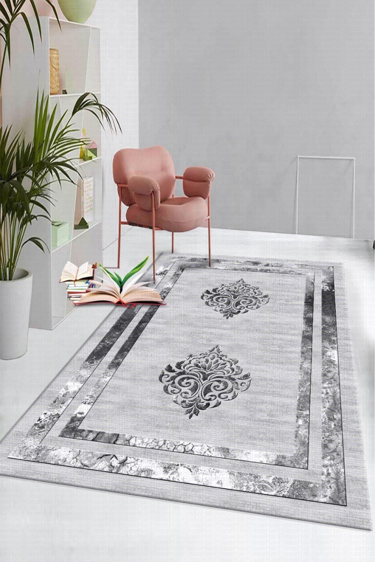 Dot Taban- Gri Varak Desenli Salon Halısı