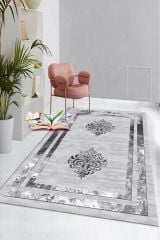 Dot Taban- Gri Varak Desenli Salon Halısı