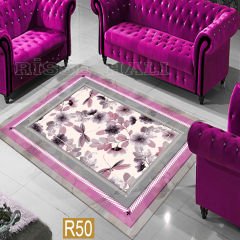 Dot Taban-  Pembe İğne Ardı Desenli Salon Halısı