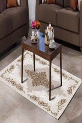 Dot Taban- Dekorative Bej Kahve Desenli Salon Halısı