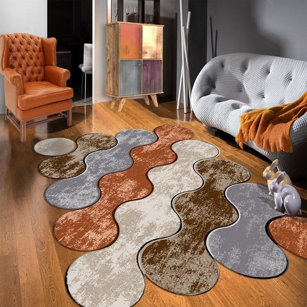 Dot Taban- Bulut Desen Altın Kahveli Salon Halısı