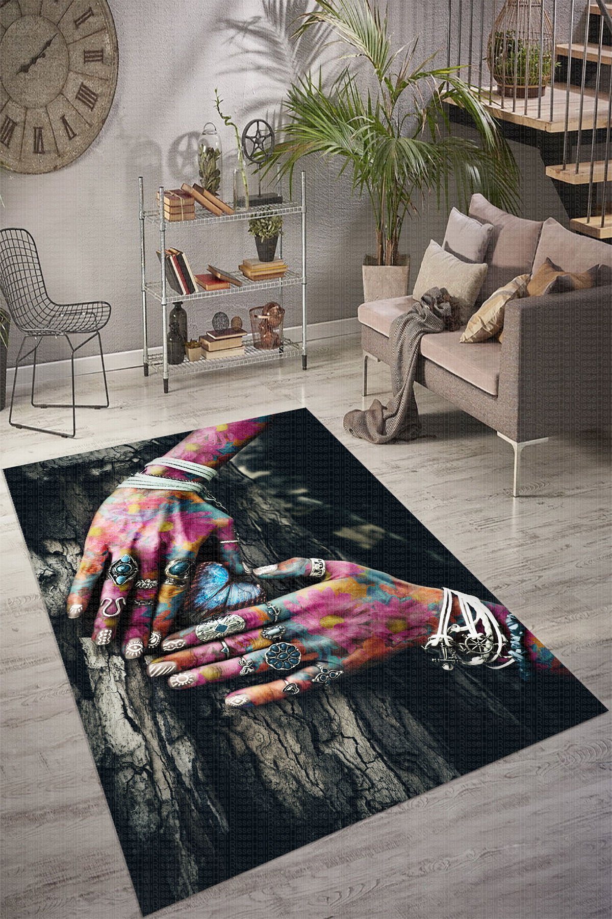 Dot Taban-  Kelebek Love Desenli Modern Pride Salon Halısı