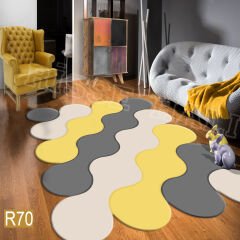 Dot Taban- Bulut Desen Sarı Grili Salon Halısı
