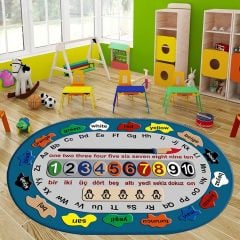 Dot Taban-  Eğitici Sayı Renk İnglizce Çocuk Halısı