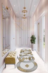 Dot Taban- New Trend Yollu Gold Gri Renkli Versa Desenli Yolluk Ve Salon Halısı