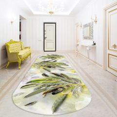 Dot Taban- Tüy Desenli Gold Yeşili Oval Salon Halısı