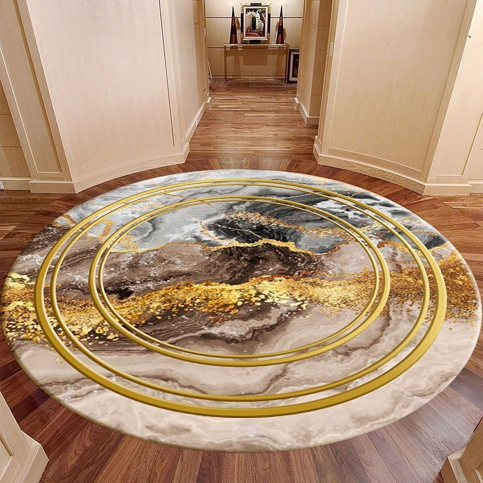 Dalga Desenli Yuvarlak Salon Halısı
