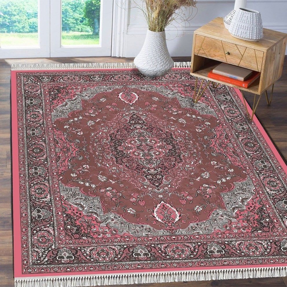 Dot Taban-  Pembe Antik Desenli Salon Halısı