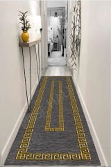 Dot Taban-  Decozade Kaydırmaz Gold Gri Makinede yıkanır leke tutmaz Yolluk Halı