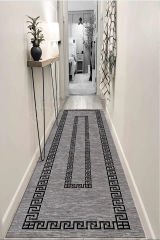 Dot Taban- Decozade Kaydırmaz Siyah Gri Makinede yıkanır leke tutmaz Yolluk Halı