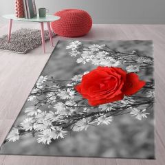 Dot Taban- Soyut Gül Desenli Salon Halısı