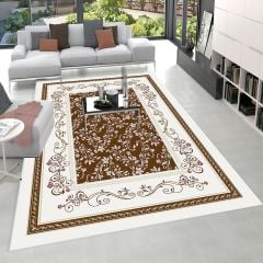 Dot Taban- Modern Kahverengi Desenli Salon Halısı