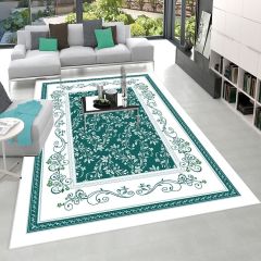 Dot Taban- Modern Petrol Rengi Desenli Salon Halısı